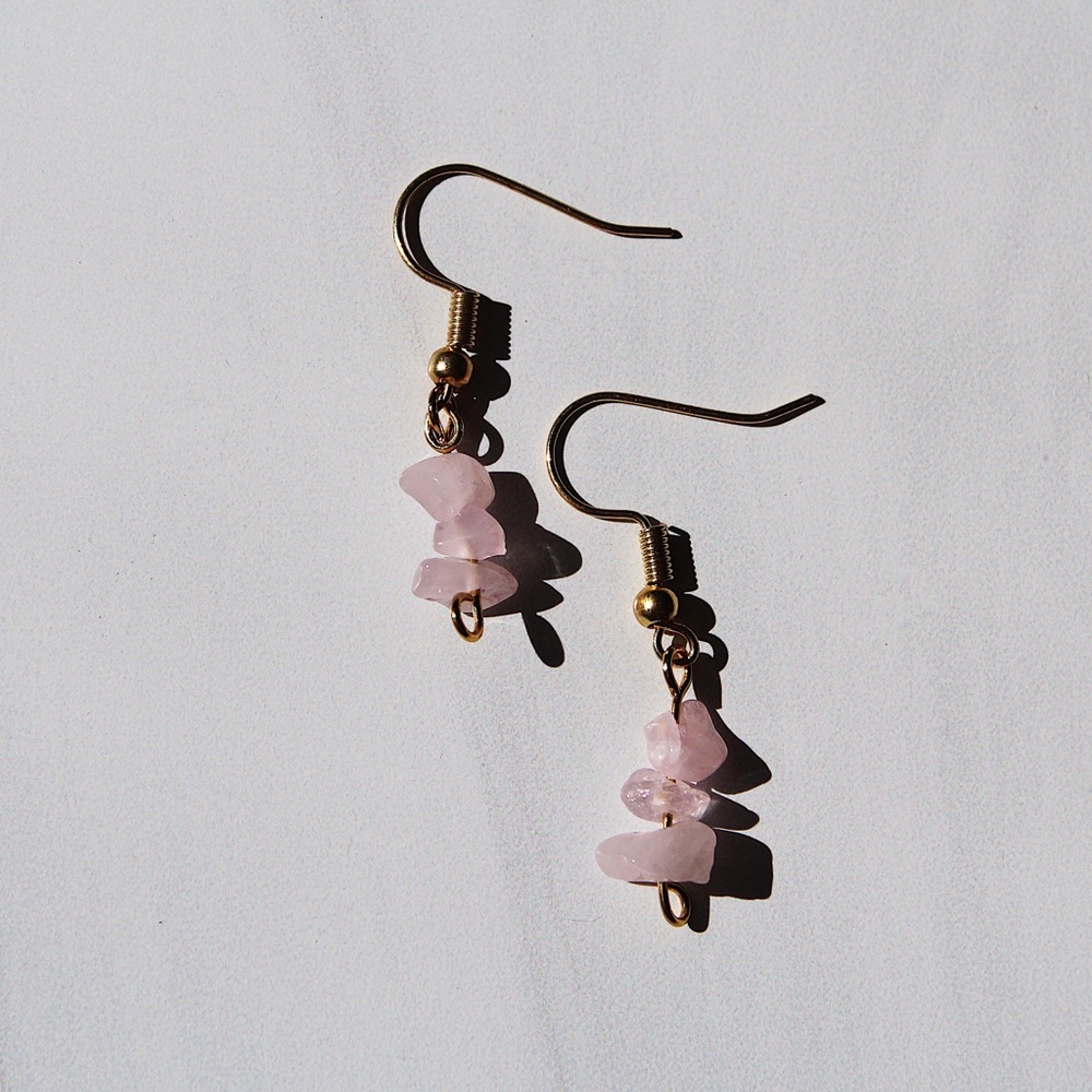 Pink stone earrings